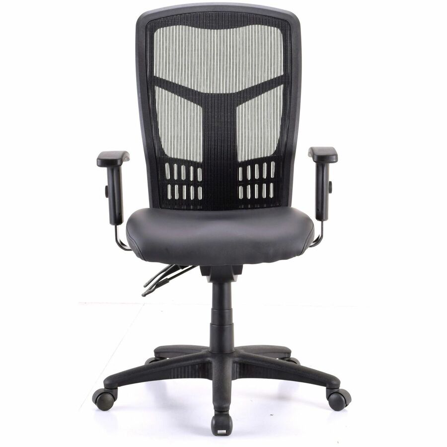 Lorell Executive Antimicrobial High-back Chair - Vinyl Seat Material - Black Frame Color - High Back - 5-star Base - 1 E