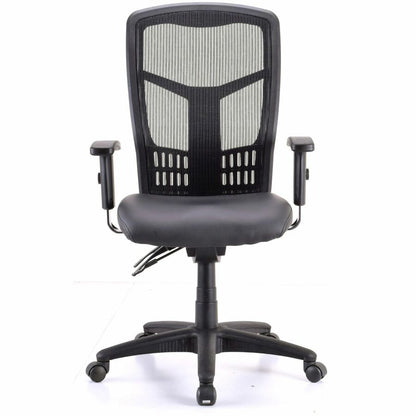 Lorell Executive Antimicrobial High-back Chair - Vinyl Seat Material - Black Frame Color - High Back - 5-star Base - 1 E