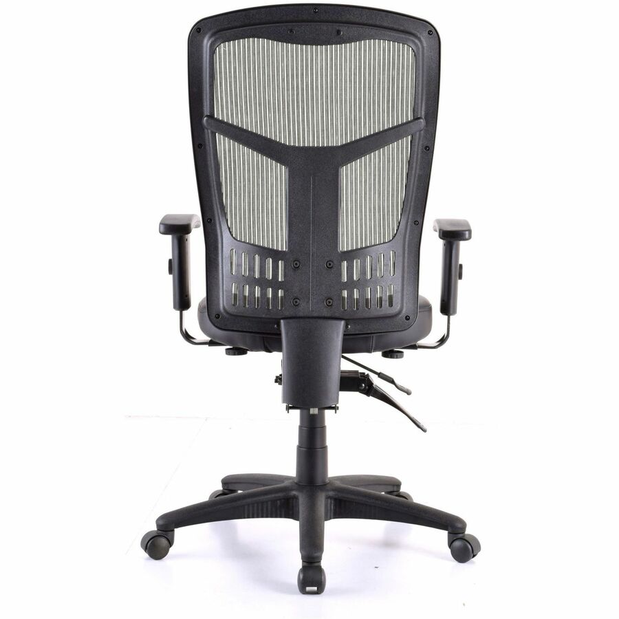 Lorell Executive Antimicrobial High-back Chair - Vinyl Seat Material - Black Frame Color - High Back - 5-star Base - 1 E