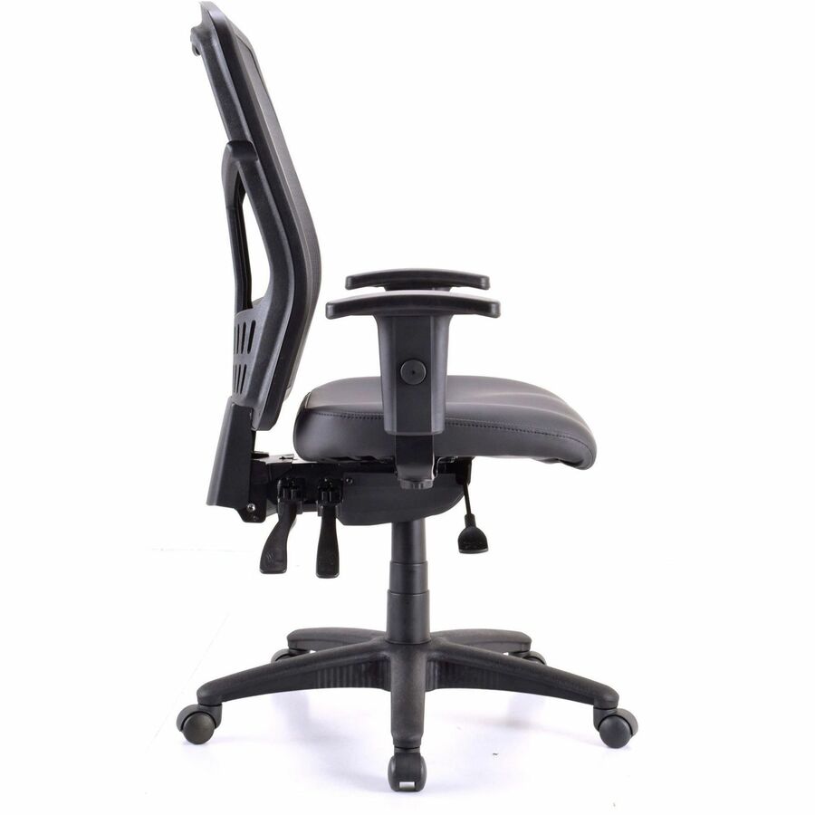 Lorell Executive Antimicrobial High-back Chair - Vinyl Seat Material - Black Frame Color - High Back - 5-star Base - 1 E