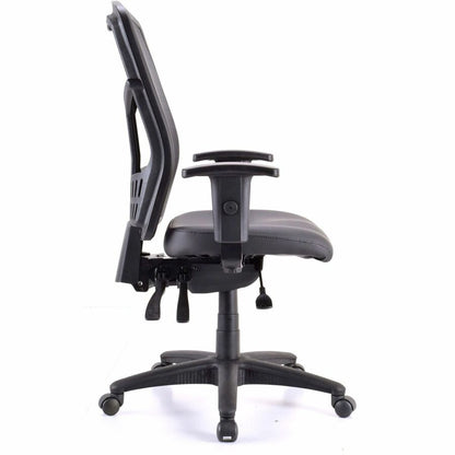 Lorell Executive Antimicrobial High-back Chair - Vinyl Seat Material - Black Frame Color - High Back - 5-star Base - 1 E