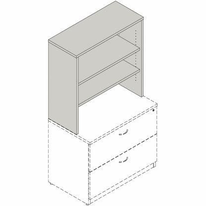 Lorell Essentials 2-shelf Stack-on Bookcase - 36" Height x 36" Width x 15" Depth - 2 Shelve(s) - Material: Laminate, Met