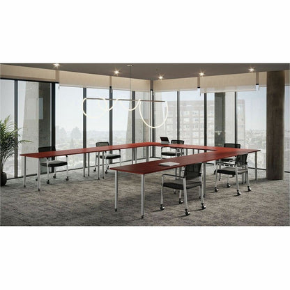 Lorell Multipurpose Tabletop - Rectangle - 30" Width x 66" Depth x 1" Thickness - Band Edge - Mahogany, Laminate Table T