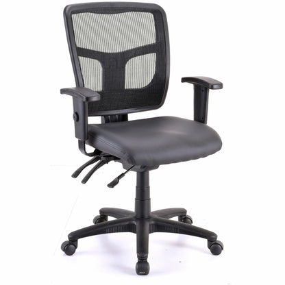 Lorell Executive Antimicrobial Mid-back Chair - Vinyl Seat Material - Black Frame Color - Mid Back - 5-star Base - Black