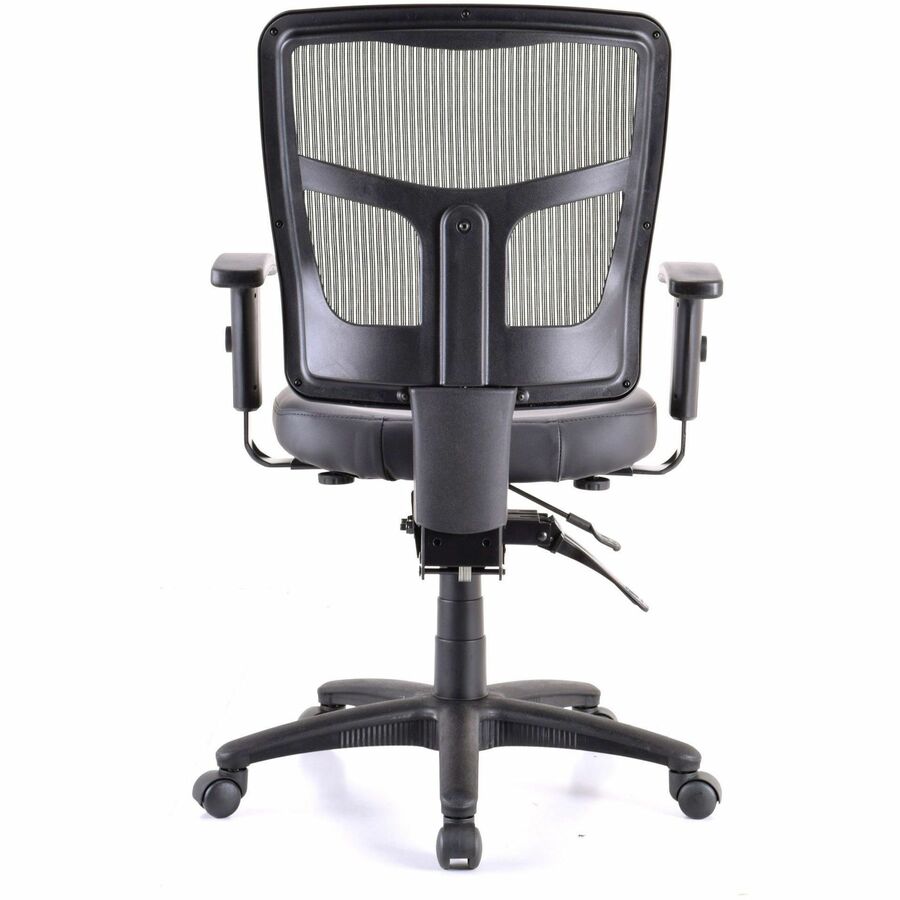 Lorell Executive Antimicrobial Mid-back Chair - Vinyl Seat Material - Black Frame Color - Mid Back - 5-star Base - Black