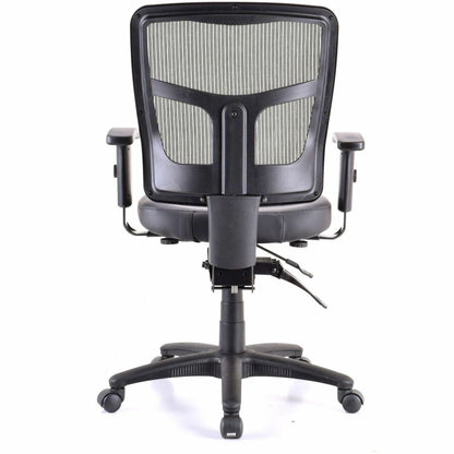 Lorell Executive Antimicrobial Mid-back Chair - Vinyl Seat Material - Black Frame Color - Mid Back - 5-star Base - Black