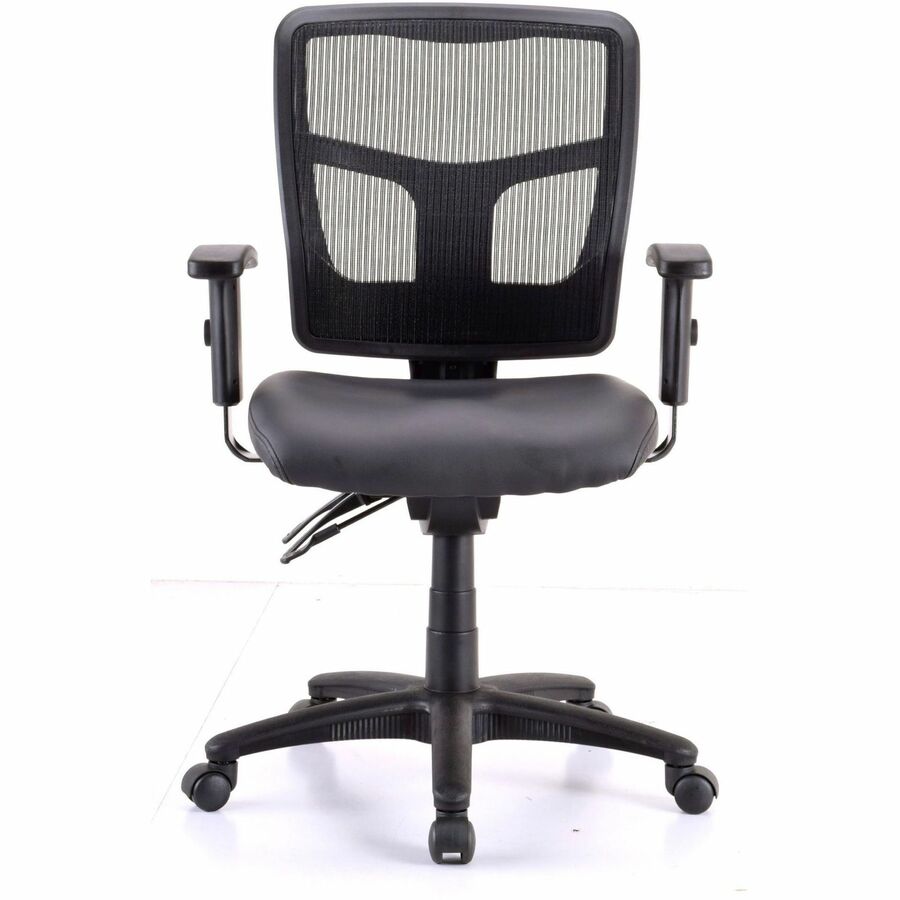Lorell Executive Antimicrobial Mid-back Chair - Vinyl Seat Material - Black Frame Color - Mid Back - 5-star Base - Black
