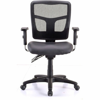 Lorell Executive Antimicrobial Mid-back Chair - Vinyl Seat Material - Black Frame Color - Mid Back - 5-star Base - Black