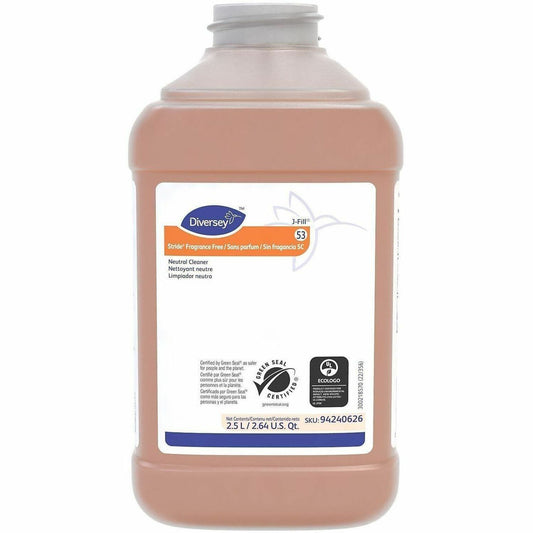 Diversey Stride Fragrance Free Neutral Cleaner - For Multipurpose, Multi Surface - Liquid - 84.5 fl oz (2.6 quart) - 2 /