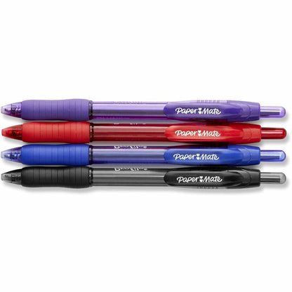 Paper Mate Profile Ballpoint Pen - 1.4 mm Super Bold Pen Point - Retractable - Assorted Ink - Black, Blue, Red, Purple B