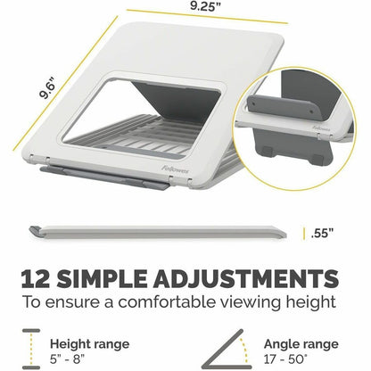 Fellowes Breyta™ Laptop Stands - Up to 14" Screen Support - 8.80 lb Load Capacity - 0.50" Height x 9.20" Width x 10.50" 