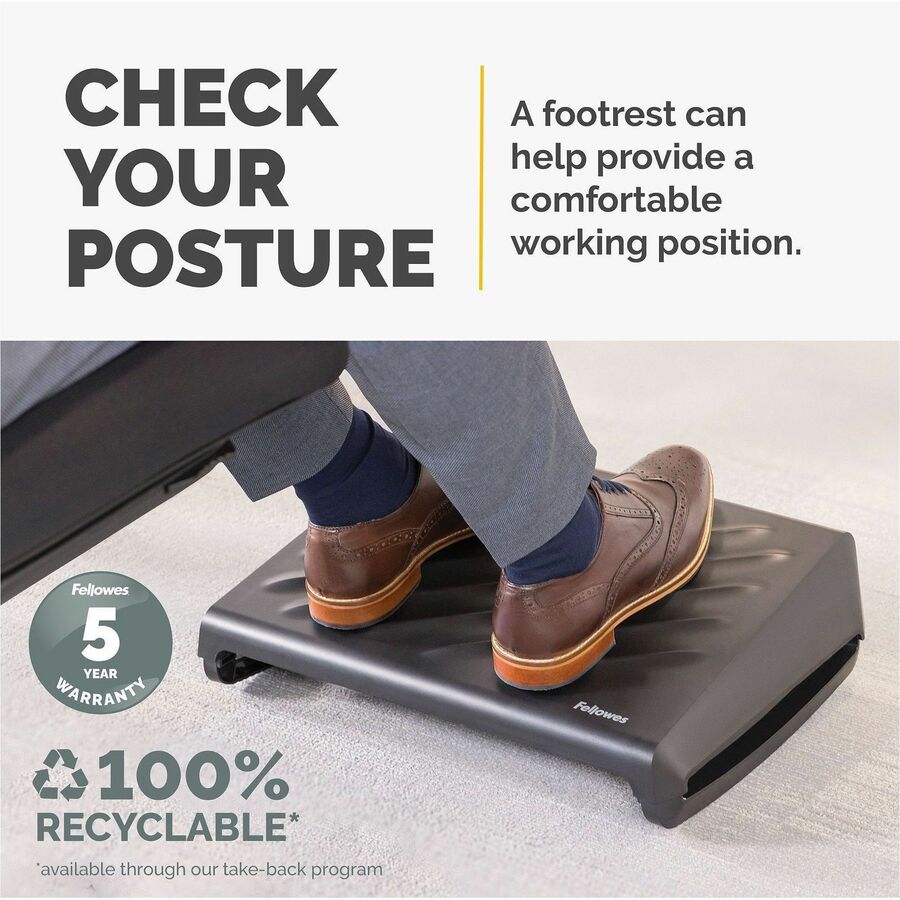 Fellowes Breyta™ Foot Rest - Black - 1 Each