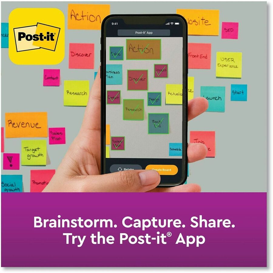 Post-it® Super Sticky Pop-up Notes R330-10SSJOY, 3 in x 3 in (76 mm x 76 mm) - 900 - 3" Flag/Note Width x 3" Flag/Note L