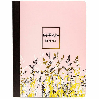 Pukka Pads Rochelle & Jess Composition Books - 70 Pages - Printed - Both Side Ruling Surface - College Ruled Front Rulin