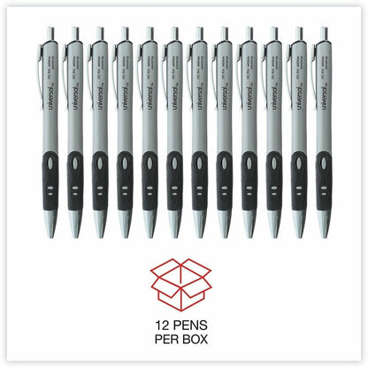 Universal Comfort Grip Gel Pen - 0.7 mm Medium Conical Pen Point - Retractable - Black Ink - Water Based - Gray, Black, 