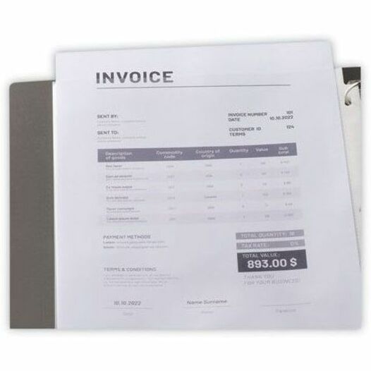 Universal Sheet Protector - 2 x Sheet Capacity - For Letter 8 1/2" x 11" Sheet - 3 x Holes - Ring Binder - Top Loading -