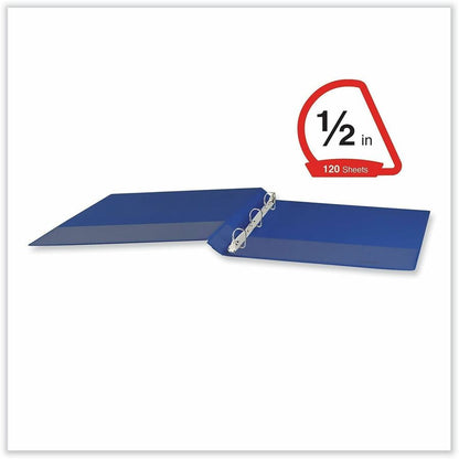 Universal Slant D-Ring View Binder, 3 Rings, 0.5" Capacity, 11 x 8.5, Navy Blue - 1/2" Binder Capacity - Letter - 8 1/2"