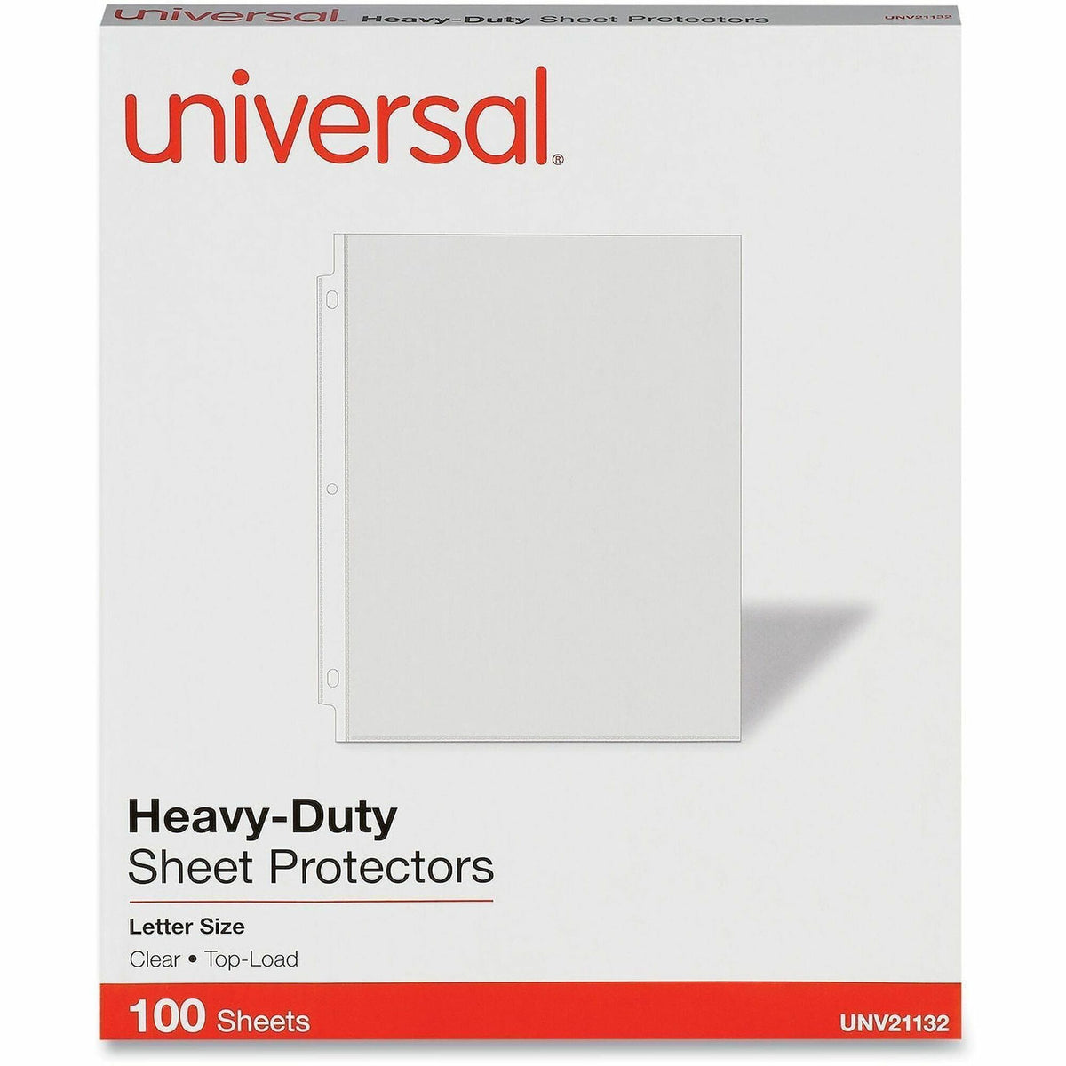 Universal Sheet Protector - Sheet Capacity - For Letter 8 1/2" x 11" Sheet - 3 x Holes - Top Loading - Clear - 100 / Pac