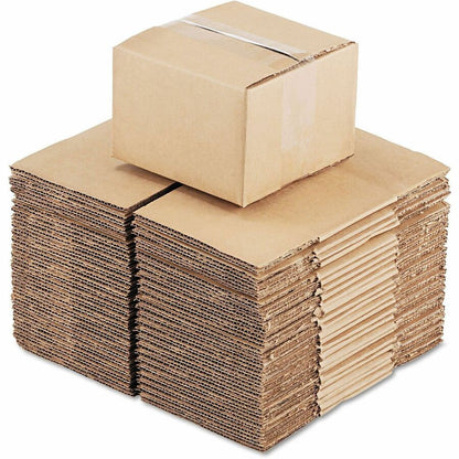 Universal Shipping Case - External Dimensions: 6" Length x 6" Width x 4" Height - Flap Closure - Corrugated Kraft - Brow