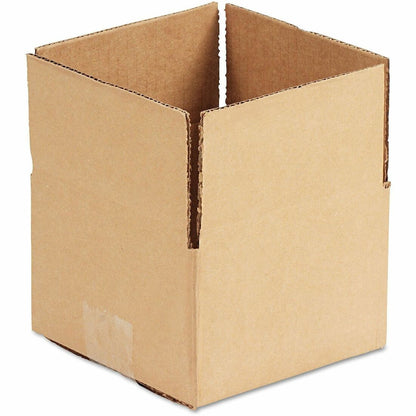 Universal Shipping Case - External Dimensions: 6" Length x 6" Width x 4" Height - Flap Closure - Corrugated Kraft - Brow