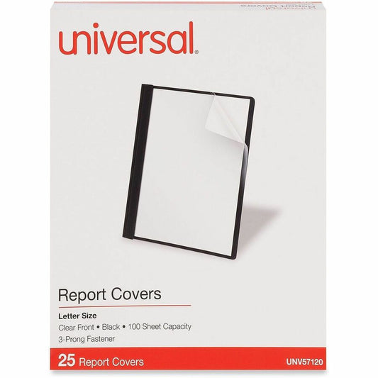 Universal Recycled Report Cover - 1/2" Folder Capacity - 8 1/2" x 11" - 100 Sheets Capacity - 3 x Prong Fastener - Punch