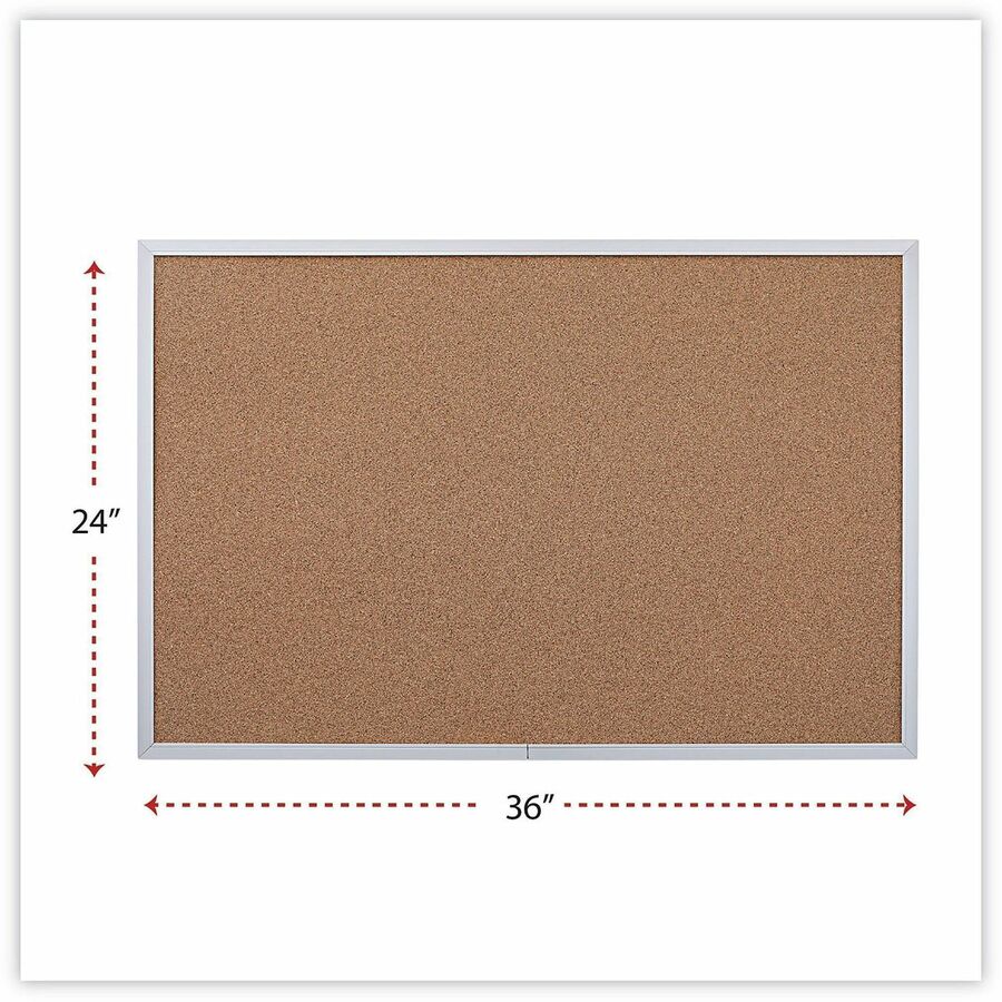 Universal Bulletin Board - 24" Board Height x 36" Board Width x 1.20" Board Depth - Tan Natural Cork Surface - 1 Each