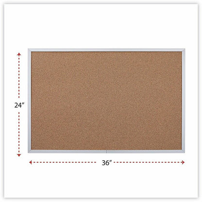 Universal Bulletin Board - 24" Board Height x 36" Board Width x 1.20" Board Depth - Tan Natural Cork Surface - 1 Each