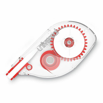 Universal Correction Tape - 0.20" Tape Width x 32.83 ft Tape Length - 1 Line(s) - White Tape - Clear, Red Dispenser - 10