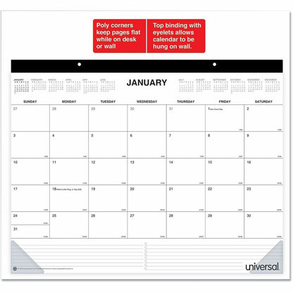 Universal Desk Pad Calendar - Large - Monthly - 12 Month - January 2026 to December 2026 - 1 Month Single Page Layout - 