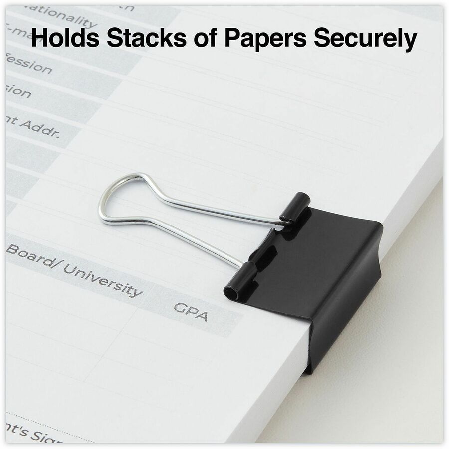 Universal Binder Clip Zip-Seal Bag Value Pack, Medium, Black/Silver, 36/Pack - Medium - 1.3" Width - 0.63" Size Capacity
