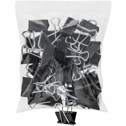 Universal Binder Clip Zip-Seal Bag Value Pack, Medium, Black/Silver, 36/Pack - Medium - 1.3" Width - 0.63" Size Capacity