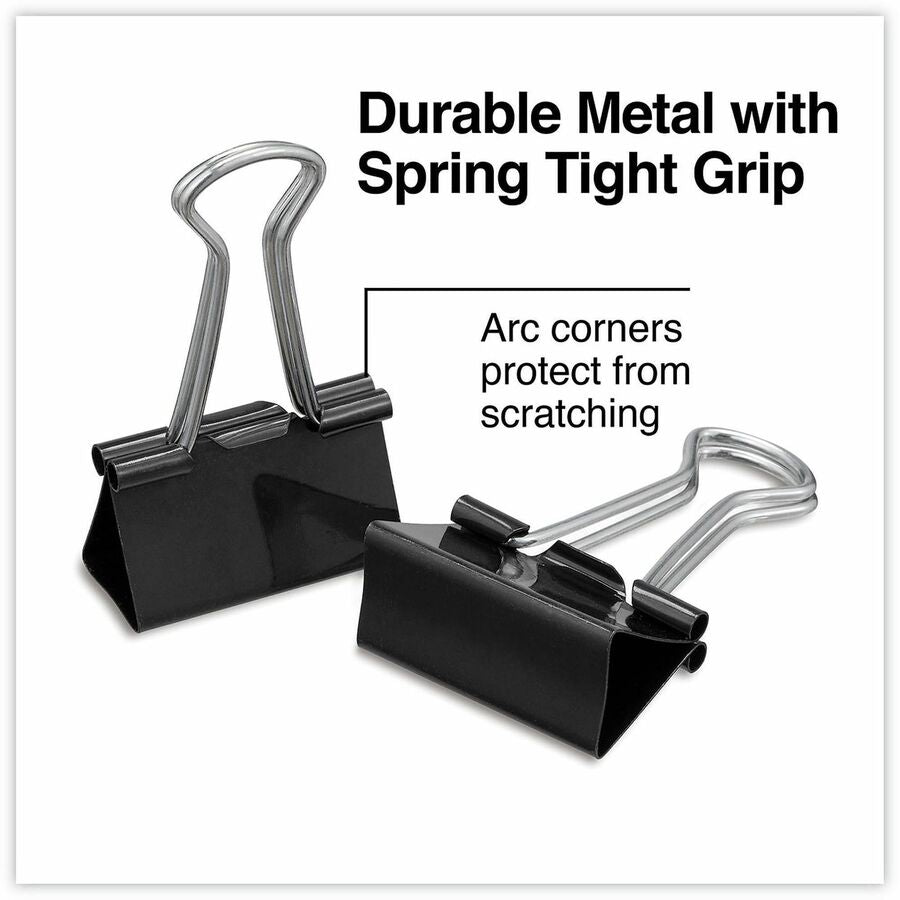 Universal Binder Clip Zip-Seal Bag Value Pack, Medium, Black/Silver, 36/Pack - Medium - 1.3" Width - 0.63" Size Capacity
