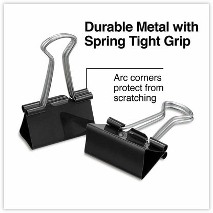 Universal Binder Clip Zip-Seal Bag Value Pack, Medium, Black/Silver, 36/Pack - Medium - 1.3" Width - 0.63" Size Capacity