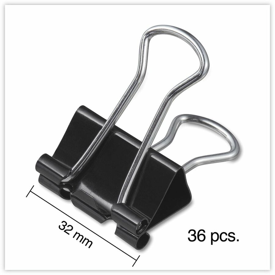 Universal Binder Clip Zip-Seal Bag Value Pack, Medium, Black/Silver, 36/Pack - Medium - 1.3" Width - 0.63" Size Capacity