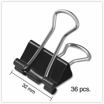 Universal Binder Clip Zip-Seal Bag Value Pack, Medium, Black/Silver, 36/Pack - Medium - 1.3" Width - 0.63" Size Capacity