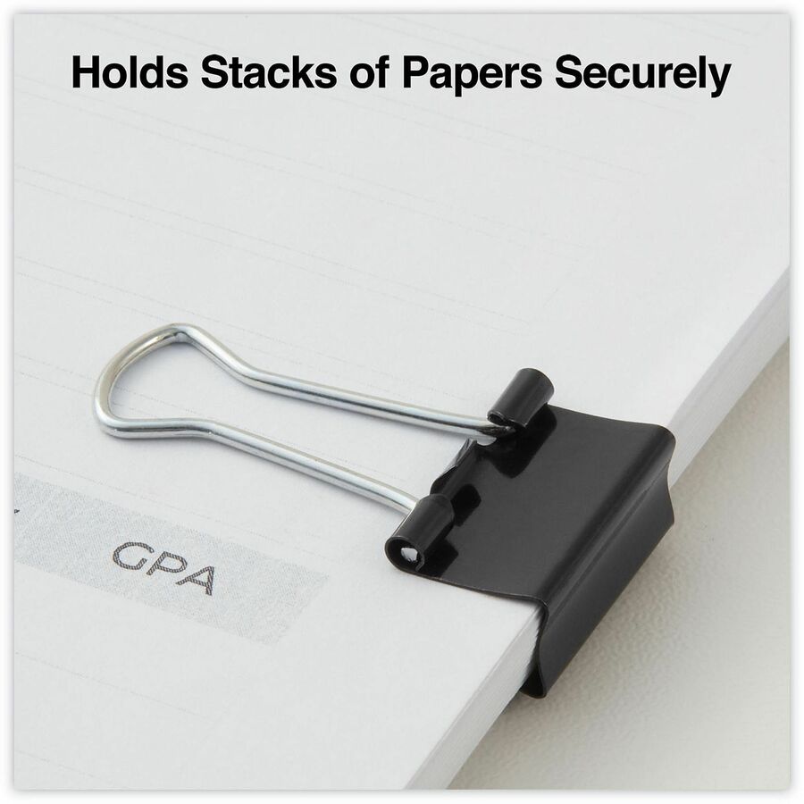 Universal Binder Clip Zip-Seal Bag Value Pack, Small, Black/Silver, 144/Pack - Small - 0.7" Width - 0.38" Size Capacity 