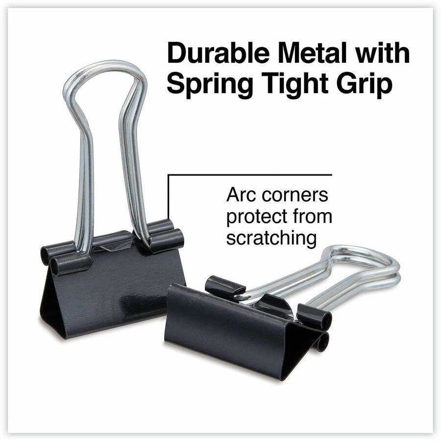Universal Binder Clip Zip-Seal Bag Value Pack, Small, Black/Silver, 144/Pack - Small - 0.7" Width - 0.38" Size Capacity 