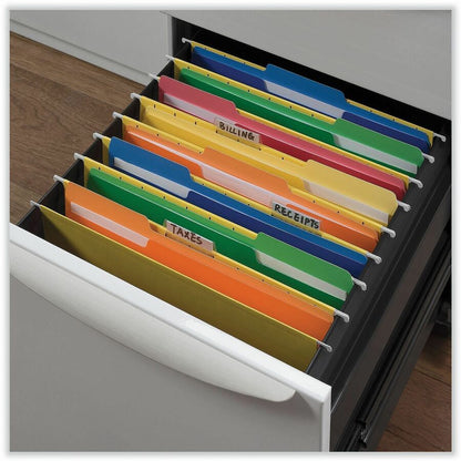 Universal 1/3 Tab Cut Letter Top Tab File Folder - 8 1/2" x 11" - 3/4" Expansion - Assorted Tab Position - 14 pt. - Stoc
