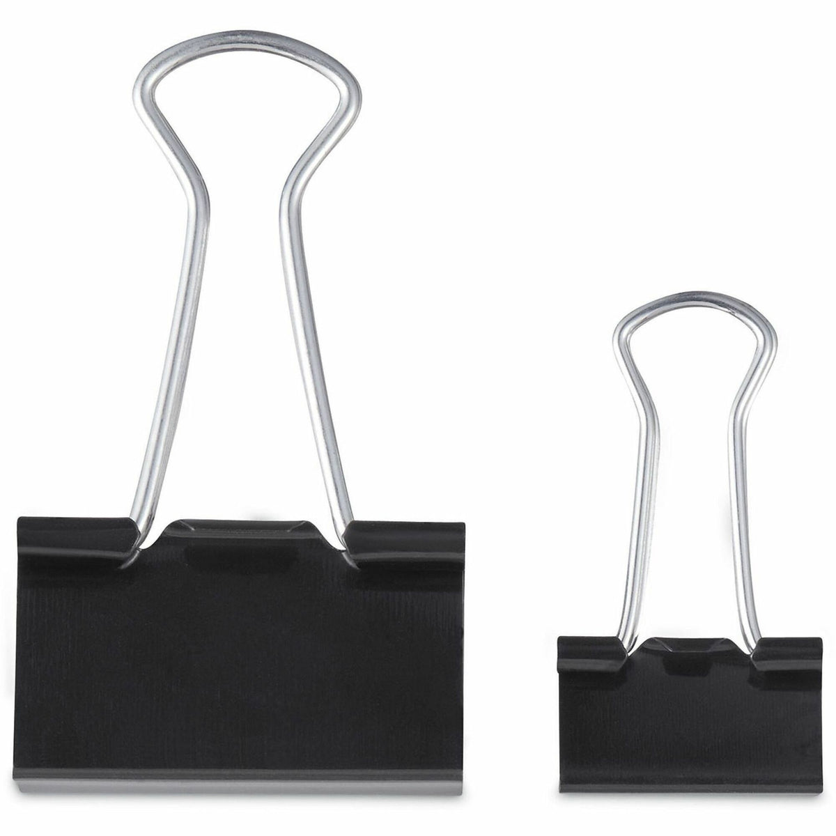 Universal Binder Clip - Assorted Sizes - 0.38" , 0.63" Size Capacity - Black, Silver - Metal, Steel Wire - 60 / Pack