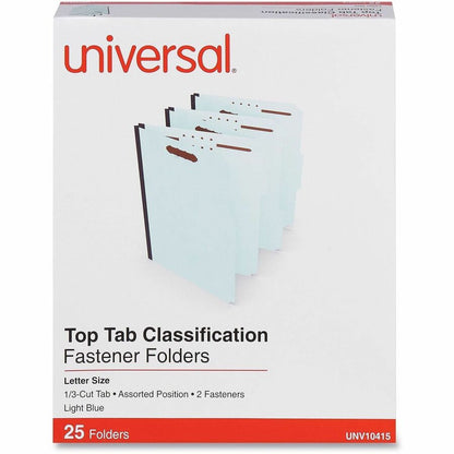 Universal 1/3 Tab Cut Letter Recycled Classification Folder - 8 1/2" x 11" - 1" Expansion - 2 Fastener - 2" Fastener Cap