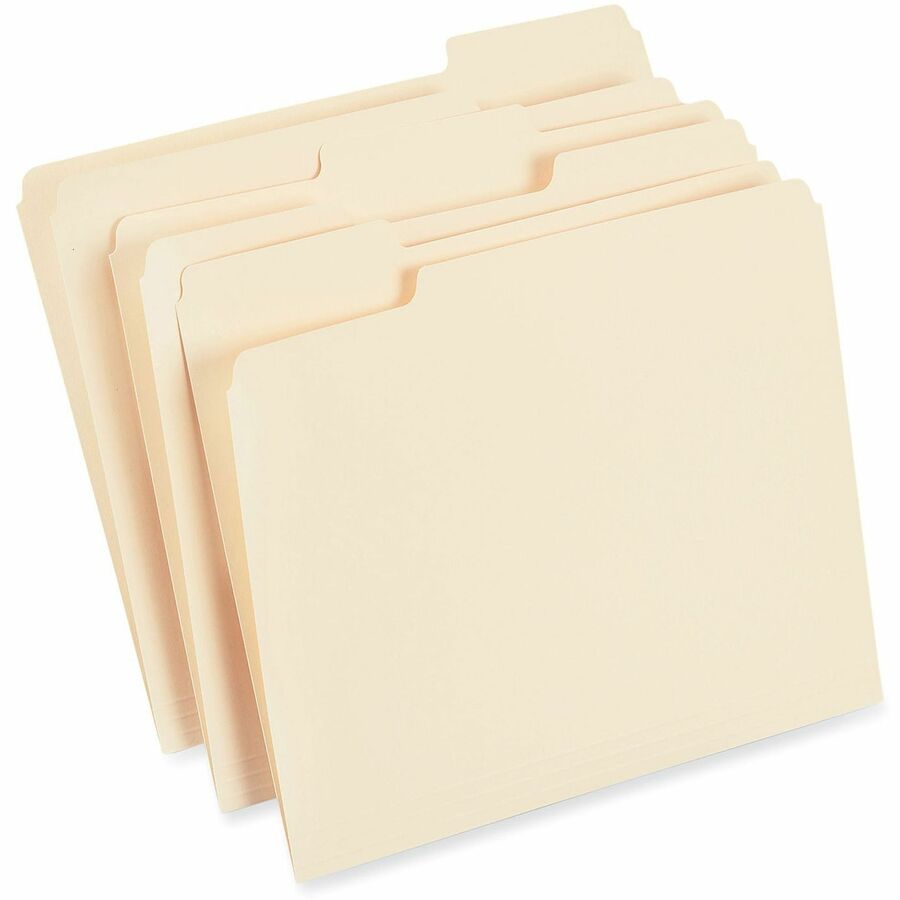 Universal 1/3 Tab Cut Letter Recycled Top Tab File Folder - 8 1/2" x 11" - 3/4" Expansion - Assorted Tab Position - 11 p