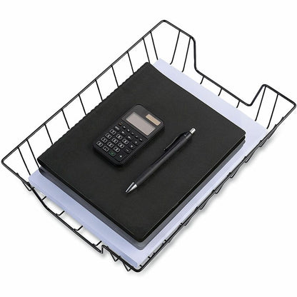 Universal Wire Metal Letter Tray, 1 Section, Letter Size Files, 10" x 14.13" x 3" , Black - 1 Compartment(s) - 1 Each