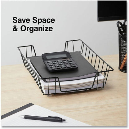 Universal Wire Metal Letter Tray, 1 Section, Letter Size Files, 10" x 14.13" x 3" , Black - 1 Compartment(s) - 1 Each