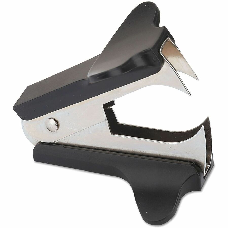 Universal Jaw-Style Stapler Remover - Plastic, Steel - Black - Comfortable Grip - 3 / Pack