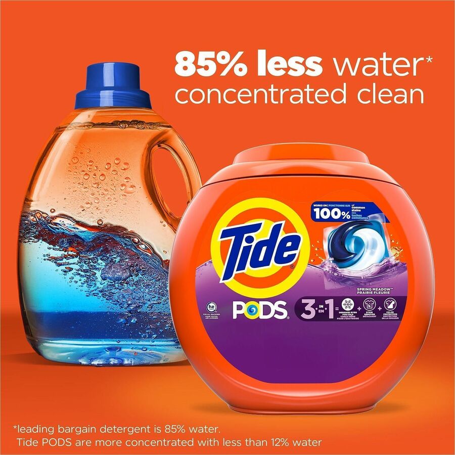 Tide Pods Laundry Detergent - For Laundry, Washing Machine, Clothes, Clothing - Concentrate - Spring Meadow Scent - Phos