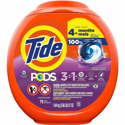 Tide Pods Laundry Detergent - For Laundry, Washing Machine, Clothes, Clothing - Concentrate - Spring Meadow Scent - Phos