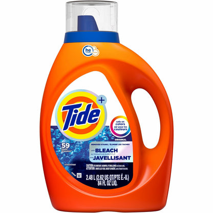 Tide Plus Liquid Detergent - For Laundry, Fabric - Concentrate - Liquid - 84 fl oz (2.6 quart) - Bleach-free - Orange - 