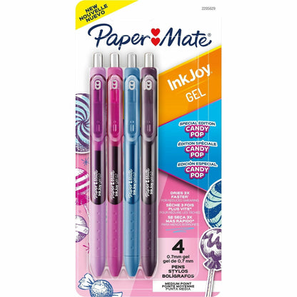 Paper Mate InkJoy Gel Pens - 0.7 mm Pen Point - Retractable - Assorted Ink - Gel-based - 4 / Pack
