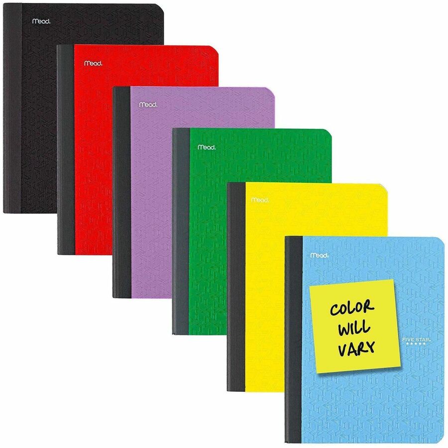 Five Star Wide Ruled Composition Book - 80 Sheets - Sewn - Wide Ruled Margin - 7 1/2" x 9 3/4" Sheet Size - Assorted Pla