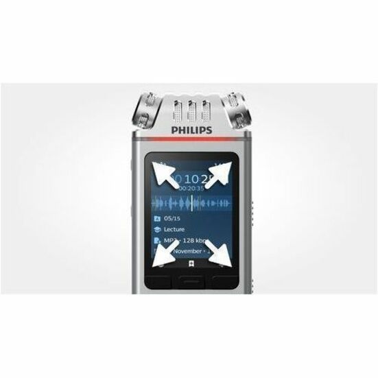 Philips Voice Tracer DVT4110 Digital Voice Recorder - [Built-in] Microphone, Speaker, Battery - Omni-directional Microph